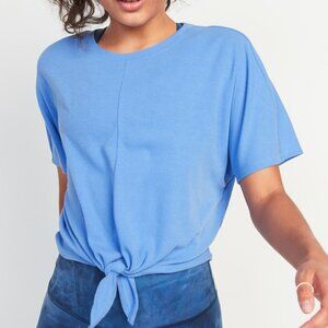 NWT Old Navy Womens UltraLite Rib-Knit Tie-Hem Performance Top